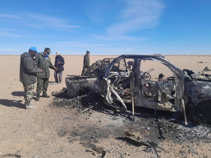  سقوط 3 قتلى وجرحى موريتانين و شخص من جنسية سودانية بقصف طائرة مسيرة مغربية في الاراضي المحررة من الصحراء الغربية.